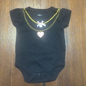 Little Treasure 0-3m 100% Cotton Black Onsie